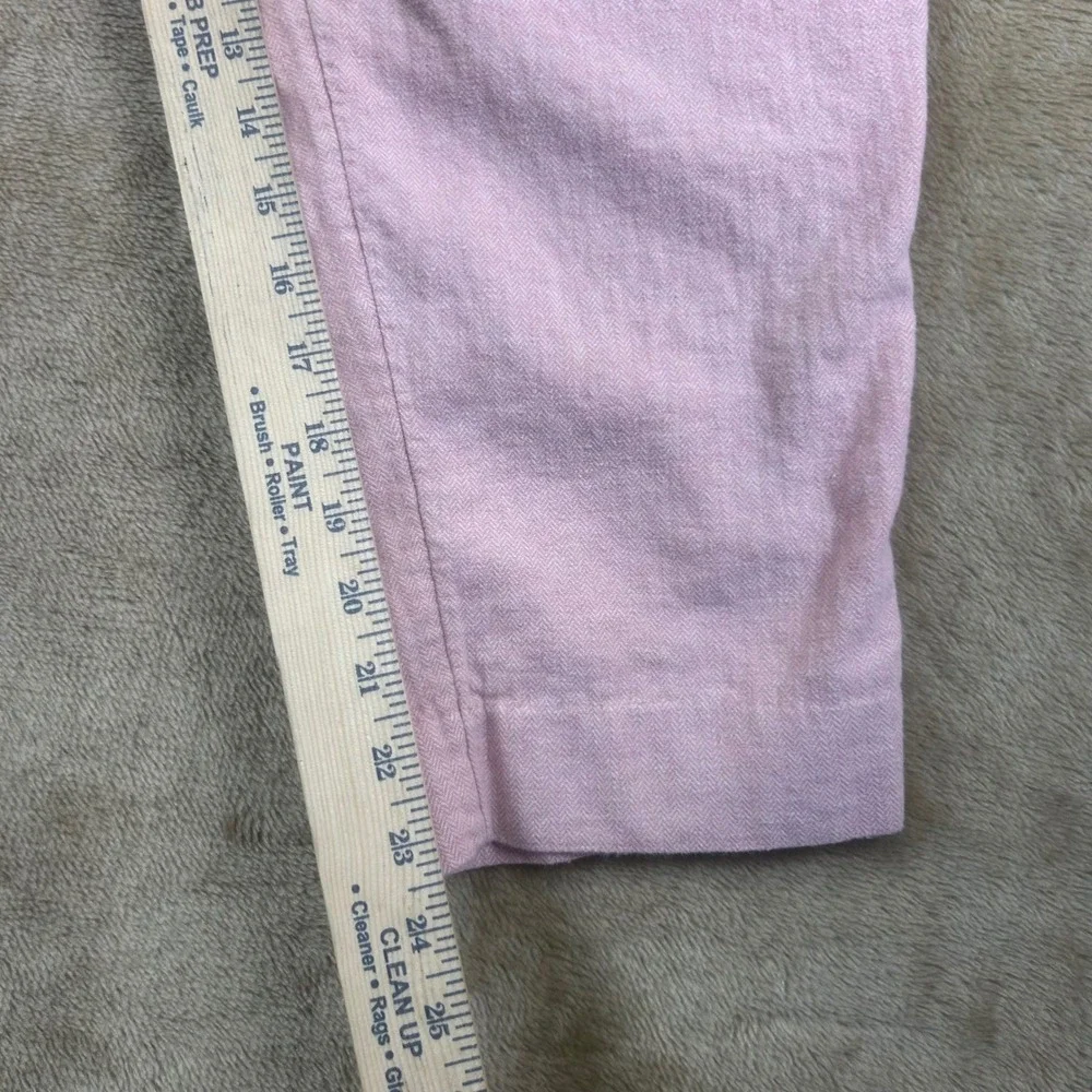 Banana Republic Womens Pink Linen Blend Herringbone Pleated Tapered Pants Size 8